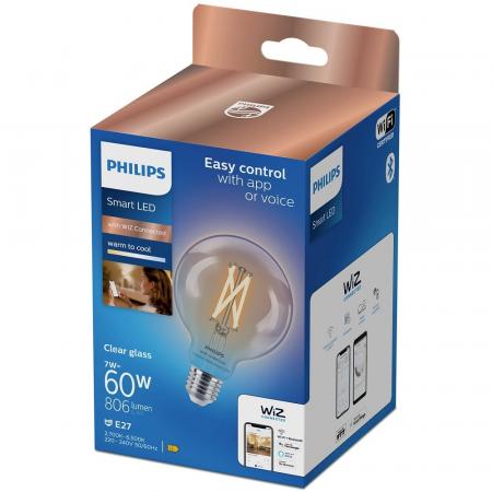 PHILIPS WiZ Smart LED RGB Kugellampe G95 11W wie 75W E27 1055lm 2200–6500K dimmbar WLAN Bluetooth Matter