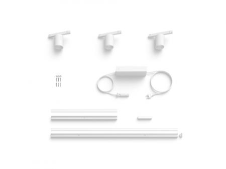 Philips Hue White & Color Ambiance Schienensystem Perifo 3er Spot RGBW multicolor Licht - inkl. Steckernetzteil, Weiß