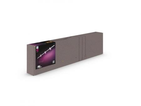 Philips Hue White & Color Ambiance Schienensystem Perifo 3er Spot RGBW multicolor Licht - inkl. Steckernetzteil, Weiß