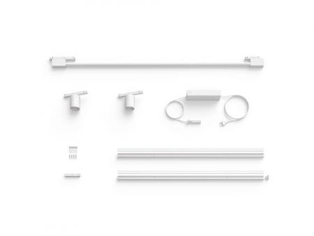 Philips Perifo Basis-Set Wandleuchte weiß gerade (2 Spots, 1 Gradient Light Tube) RGBW multicolor Licht - inkl. Steckernetzteil, Weiß