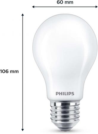 Philips LED-Glühbirne Set 3x E27 A60 7W 2700K Warmweiß matt – energieeffiziente Standard LED Lampen für gleichmäßige Raumbeleuchtung