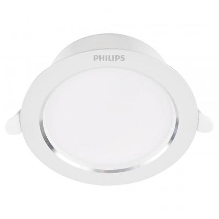 Philips Diamond Einbauspot 3,5W, Einbau-Durchmesser 80mm, weiß, 3000K warmweißes Licht 110°, Einbautiefe 70mm