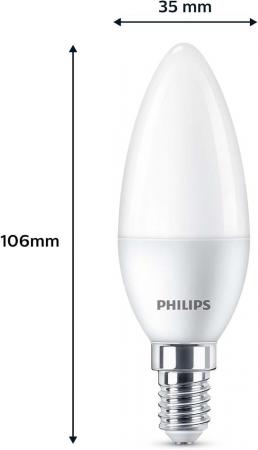 3er Set PHILIPS LED E14 Kerze P45 4,9W = 40W 470lm 2700K warmweiß matt