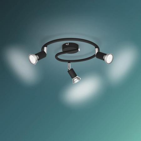 Philips 3er Limbali Deckenstrahler in Schwarz mit 3 x GU10 Fassung IP20 - GU10 Leuchtmittel nicht enthalten