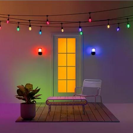 WiZ ELPAS LED Wandleuchte für außen RGBW 8,5W 650lm 2700–5000K IP44 schwarz dimmbar WLAN Bluetooth Matter