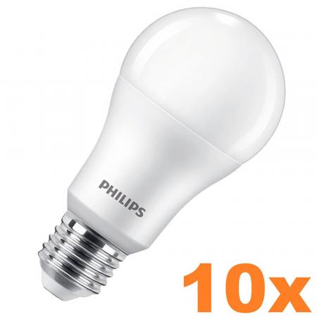 10er Vorteilspack Leistungsstarke PHILIPS E27 CorePro LED-Lampe 13W wie 100W 4000K neutralweißes Licht