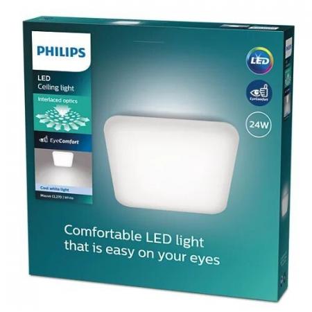 Philips LED Deckenleuchte Mauve in Weiß quaqdratische Form neutralweißes Licht