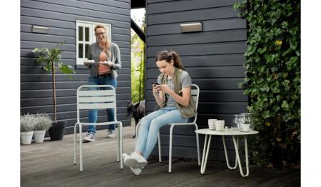 Philips Outdoor Wandleuchte Bustan Ultra Efficient anthrazit 3,8 W mit neutralweißem Licht IP44 , Aluminium