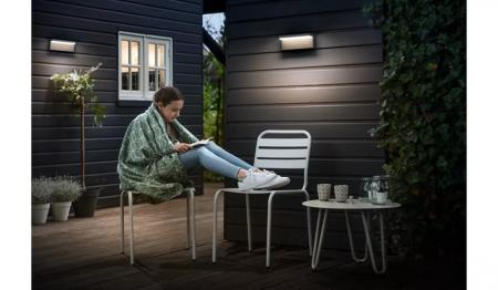 Philips Outdoor Wandleuchte Bustan Ultra Efficient anthrazit 3,8 W mit neutralweißem Licht IP44 , Aluminium