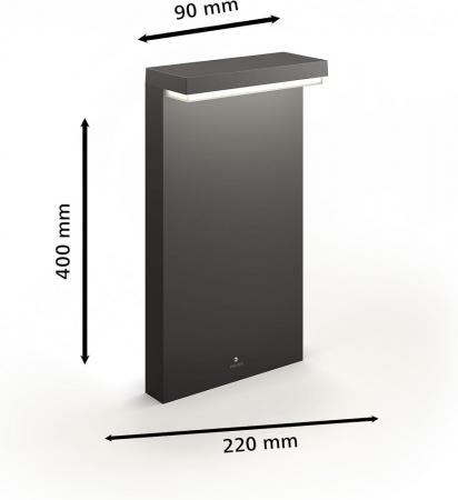 Philips Wegeleuchte Bustan in Anthrazit 6WW warmweißes Licht  IP44