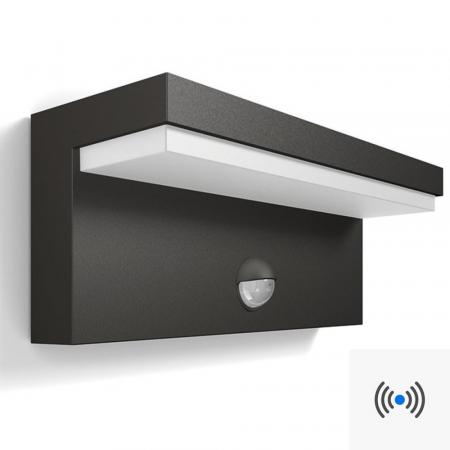 Philips myGarden LED Aussenwandleuchte Bustan Anthrazit mit Bewegungsmelder - warmweißes Licht
