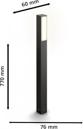 Philips Wegeleuchte Stratosphere Ultra-Efficient in Anthrazit 4000K kühlweißes Licht, IP44