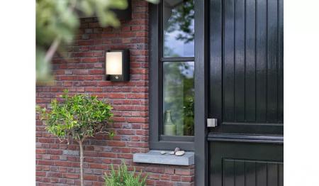 Philips ultraeffiziente Outdoor Wandleuchte Arbour mit Sensor 3,8 W mit warmweißem Licht IP44 anthrazit