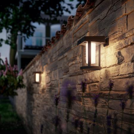 Philips LED Solar Wandleuchte Camill Schwarz/Weiß Ultra-Efficient