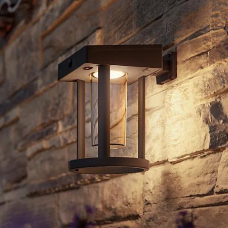 Philips LED Solar Wandleuchte Camill Schwarz/Transparent Ultra-Efficient