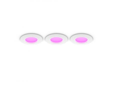 3er-Pack Philips Hue  Slim Einbauleuchte, 90 mm, Weiß & Farbiges Licht, Bluetooth kompatibel, Sprachsteuerung mit Alexa, Apple Home & Google Assistant, weiß