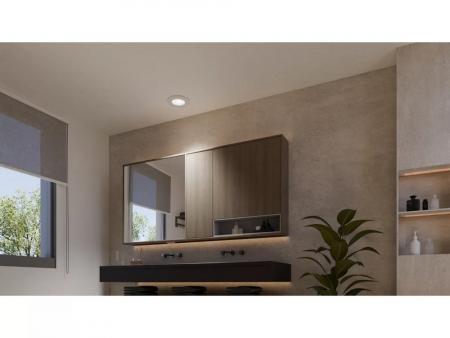 3er-Pack Philips Hue  Slim Einbauleuchte, 90 mm, Weiß & Farbiges Licht, Bluetooth kompatibel, Sprachsteuerung mit Alexa, Apple Home & Google Assistant, weiß