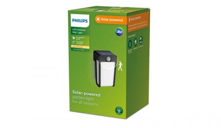 Philips LED Solar Wandleuchte Shroud Schwarz/Weiß