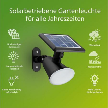 Philips LED Solar Wandleuchte Jivix Schwarz