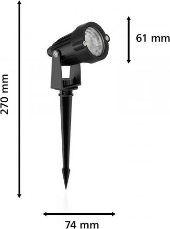 Philips Spot Caper Erweiterung 1,5W Niedervolt in schwarz IP67 wasserfest - warmweißes Licht