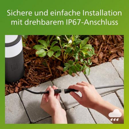 Philips 3er Set Spot Caper 3 x 1,5W Niedervolt in schwarz IP67 wasserfest - warmweißes Licht
