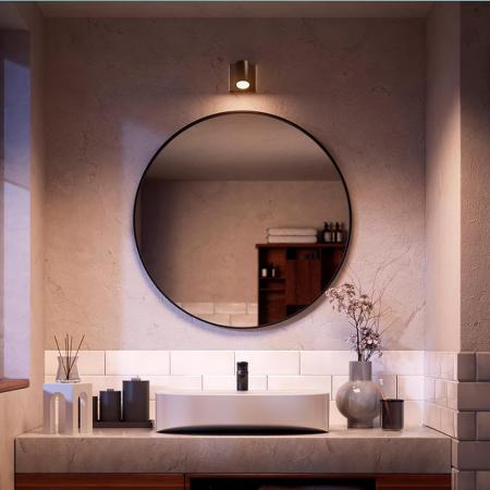 Philips 1er Idris Decken-/Wandspot in Schwarz IP44 - Badezimmer geeignet, dimmbar mit 1 x GU10 Fassung