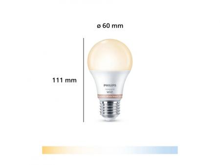 2er-Pack PHILIPS WiZ Smart LED A60 8W wie 60W E27 806lm Tunable White 2200–6500K dimmbar WLAN Bluetooth Matter