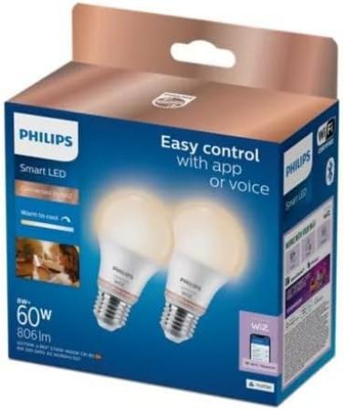 PHILIPS WiZ Smart LED A60 E27 12,5W wie 100W 1521lm 2700–6500K dimmbar Matter