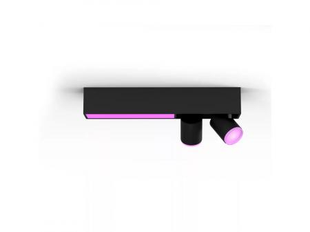 Philips Hue White & Color Ambiance Centris 2er Spot, dimmbar, 16 Mio. Farben, steuerbar via App, kompatibel mit Amazon Alexa, schwarz