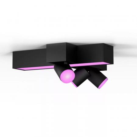 Philips Hue White And Color Centris Cross 3er-Spot Deckenleuchte in Schwarz  RGBW + TW