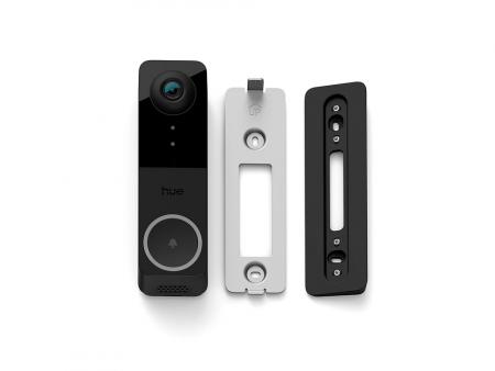 Philips Hue Secure Kabelgebundene Video-Türklingel Schwarz/Weiß – 2K QHD, 180° Weitwinkel, Zwei-Wege-Audio, IP54