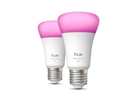 2er Set Philips Hue White & Color Ambiance mit 2 x E27 RGBW LED Lampen - mehrfarbig und dimmbar, wie 40 Watt