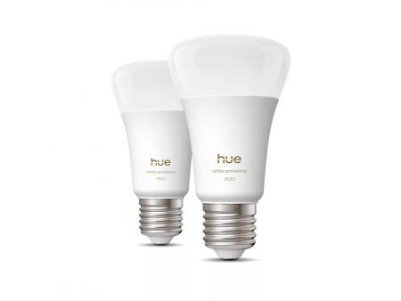 2er Set Philips Hue White E27 LED Lampen 8,1W wie 75W warmweißes bis kaltweißes dimmbares Licht