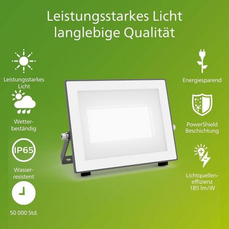 Philips Lois ultraeffizienter Flutlichtstrahler für den Außenbereich - 24 Watt, 5000K Tageslicht, Anthrazit
