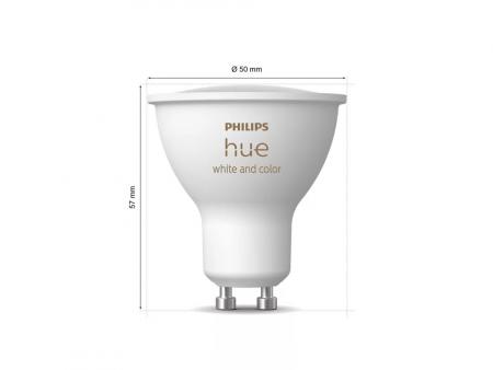 Philips Hue White & Color Ambiance Starter Set mit 3 x GU10 RGBW Lampen 4,2W wie 35W & Bridge