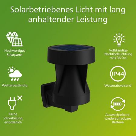 Philips LED-Solarwandleuchte AVERY 2700K IP44