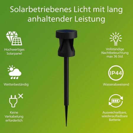 Philips Solar-Erdspieß Gartenleuchte Avery