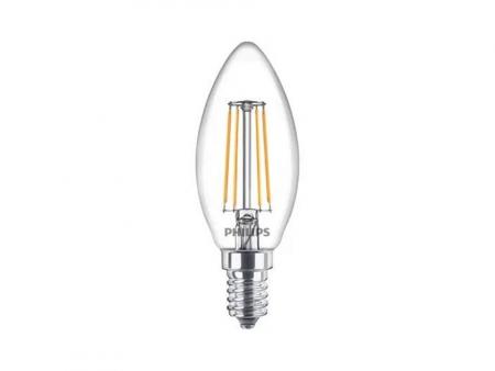 6er Set Philips LED Filament Kerzenlampe B35 3,4W wie 40W 470lm 2700K E14 Warmweiß 300° klar nicht dimmbar