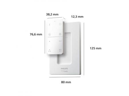 Philips WiZ Smart Dimmer Switch – Kabelloser Dimmschalter mit 8 Tasten, 4 Lichtszenen, Weiß