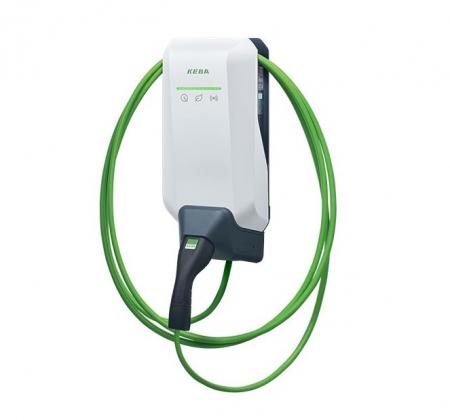 KEBA KeContact P40 Pro 22 kW, 3-phasig, 6 m Typ-2-Kabel, Weiß, WLAN, LAN, RFID, MessEV, Hersteller-Art.-Nr. 131.130