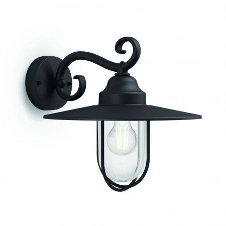 Philips myGarden Pasture Wandleuchte 1-flammig E27 max. 60W schwarz IP44 Vintage Look