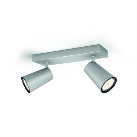Aktion: Nur noch angezeigter Bestand verfügbar - Philips myLiving Schwenkbarer Spot Paisley 2-flammig aus Aluminium schwenkbar Aluminium