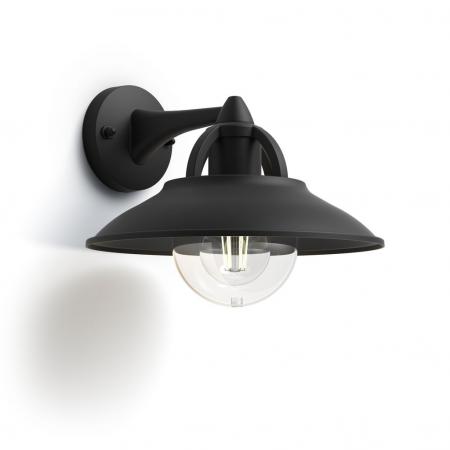 Philips myGarden Außenwandleuchte Cormorant Schwarz in klassischer Laternenform