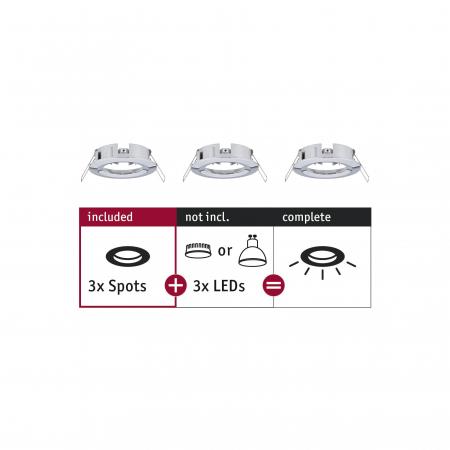 Paulmann 92482 EBL Choose 3er Spot starr max 3x10W 230V 51mm Chrom Alu