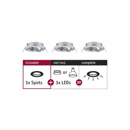 Paulmann 92488 EBL Choose 3er Spot schwenkbar max 3x10W 230V 51mm Chrom Alu