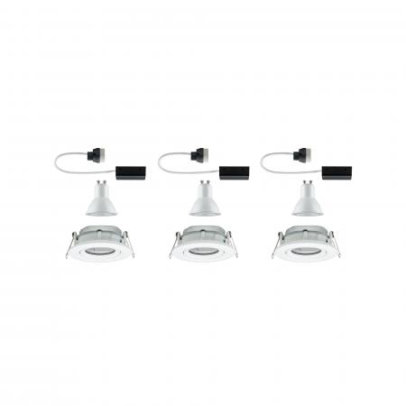 Paulmann 92898 Einbauleuchte Set Nova Plus IP65 schwenkbar LED 3x 7W GU10 Weiß