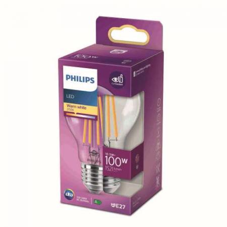 PHILIPS E27 Leistungstarke klare LED Lampe A60 10.5W wie 100W 4000K universalweißes Licht