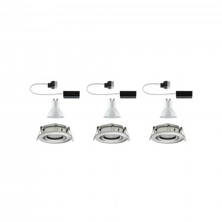 Paulmann 92900 Einbauleuchte Set Nova Plus IP65 schwenkbar LED 3x 7W GU10 Eisen geb