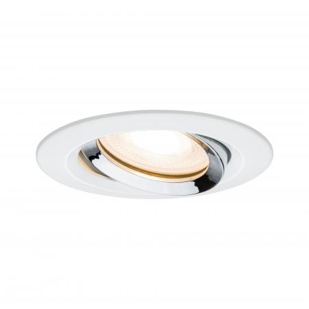 Paulmann 92903 Einbauleuchte Set Nova Plus IP65 schwenkbar LED 1x 7W GU10 Weiß matt-Chrom/Alu Zi
