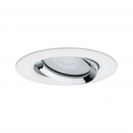 Paulmann 92903 Einbauleuchte Set Nova Plus IP65 schwenkbar LED 1x 7W GU10 Weiß matt-Chrom/Alu Zi